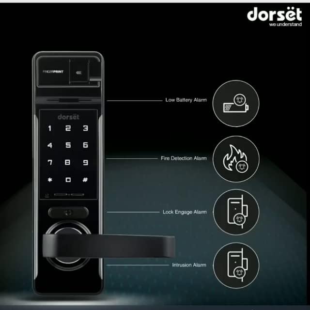 Image of Dorset DG 501 Digital Door Lock | 4 in 1 Access Lock (Biometric, PIN, RFID, Mechanical Key) | up to 200 Unique Fingerprint and up to 50 RFID Card | Free Installation, DG501 IGM, Black