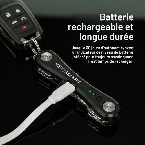 KeySmart iPro noir porte-clés compact intelligent et tracker compatible Localiser Apple