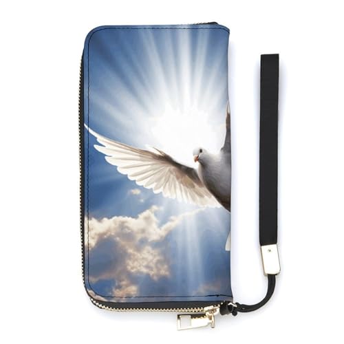 Portafoglio minimalista da uomo con stampa colomba portafoglio carino da viaggio da donna 20 x 10.5 cm moderno