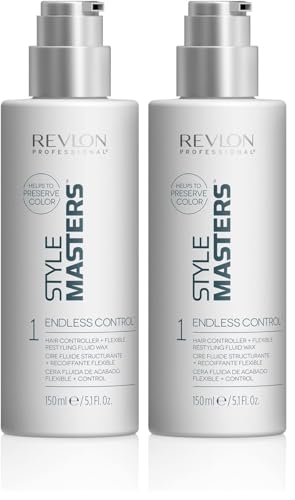 REVLON PROFESSIONAL Style Masters Endless Control, Cera Fluida con Acabado Flexible, Control del Peinado, Fijación 24h con Efecto Mojado, 150ml (Paquete de 2)