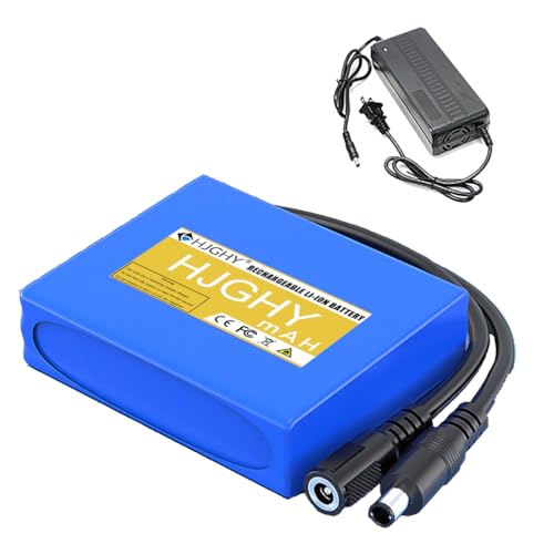 HJGHY 24V 12V PVCリチウム電池 3000mAh 5000mAh 8000mAh 10000mAh 16000mAh 20000mAh 30000mAh Lipoバッテリー DC充電器およびBMS付き 0-360Wモーター用,12v30000mah