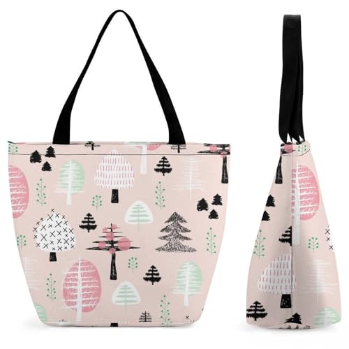 Sac shopping Arbres Roses pour femme : grand sac à main et bandoulière de voyage pratique