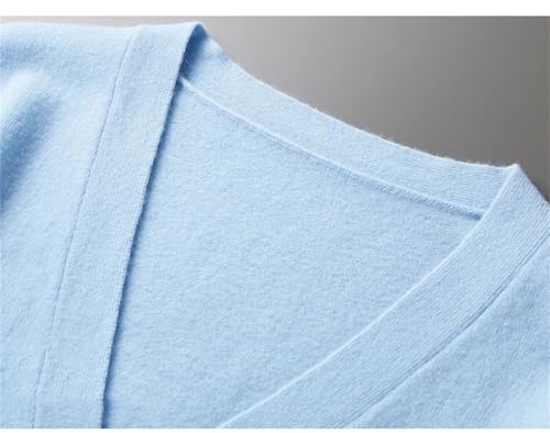 SaoBiiu Men Wool V-Neck Cardigan Sweater Spring Autumn Business Casual Knitted Long Sleeve Knitwear4