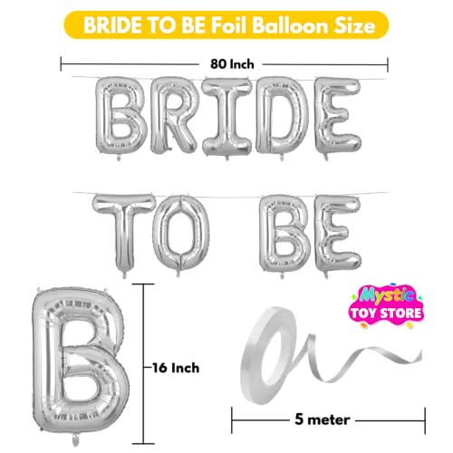Image of Bride To Be Banner Silver for Wedding Home Girls Foil Balloon Decoration Decor Celebration Silveren