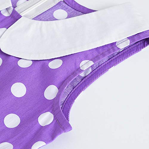 Little Girl 1950s Vintage Polka Dots Dress Flower Kids Skirt Retro Princess Dress Summer Skirts for Birthday Beach Vacation Girls Wedding Dress Purple 9-10 Years4