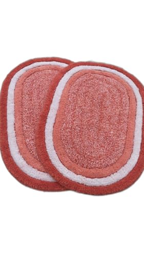 Image of My Home Cotton Door Bath Mat Super Soft Non Slip Mats for Bathroom, Door,Large, Pack of 2 (Orange)
