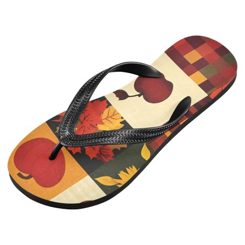 Womens Flip Flops Autumn Leaves ThankgivingNon-Slip Casual Beach Slippers Rubber Sandals214B8185