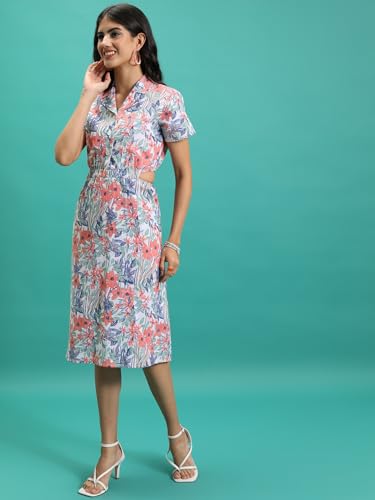 Image of Tokyo Talkies Women's Short Sleeves Open Collar Printed Dresses | Stylish Dresses | Casual Dresses