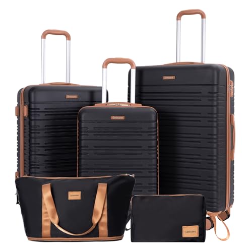 Image of 5-Piece Hardcase Luggage Sets 20 inch24 inch28 inch | Suitcases with Double Spinner Wheels,TSA Lock,Underseat Duffel Bag