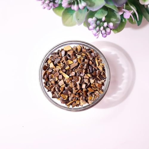 Image of Reiki Crystal Tigers Eye Chips Stone for Vastu Natural Tigers Eye Crystal Chips for Aquarium Home Decor Garden Table Decor Stones Pebble Reiki Gemstones 1 Kg