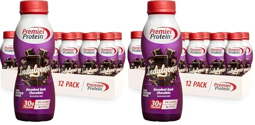 Image of Premier Protein Shake INDULGENCE,Decadent Dark Chocolate,30g Protein,170 Calories,3g Sugar,11.5 fl oz (Packaging May Vary),(Pack of 24)