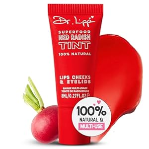 Dr. Lipp Superfood Lip Tint Red Redish 8ml – 4-in-ONE Ultra Moisturising Tinted Lip Balm, Lip Gloss, Cheek Blush & Glossy Eyeshadow – 100% Natural – Fragrance & Cruelty Free
