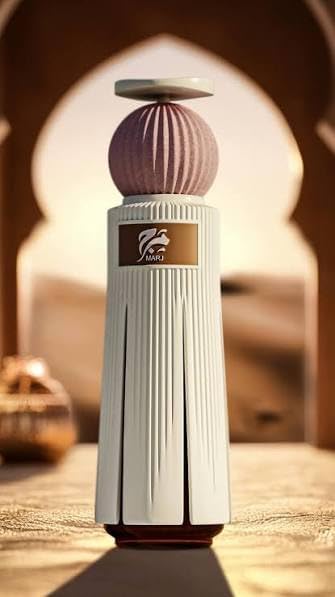 MARJ Arabic Perfume Bottle, White Ribbed Flacon with Sphere Cap 60ML-image-16