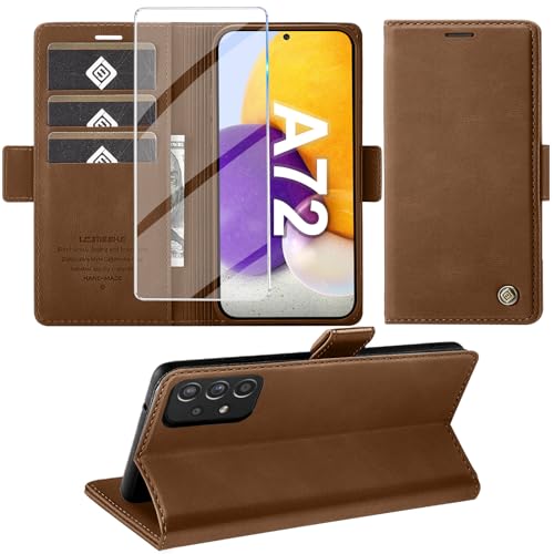 Étui de protection Samsung A72 Giyer en cuir avec film écran
