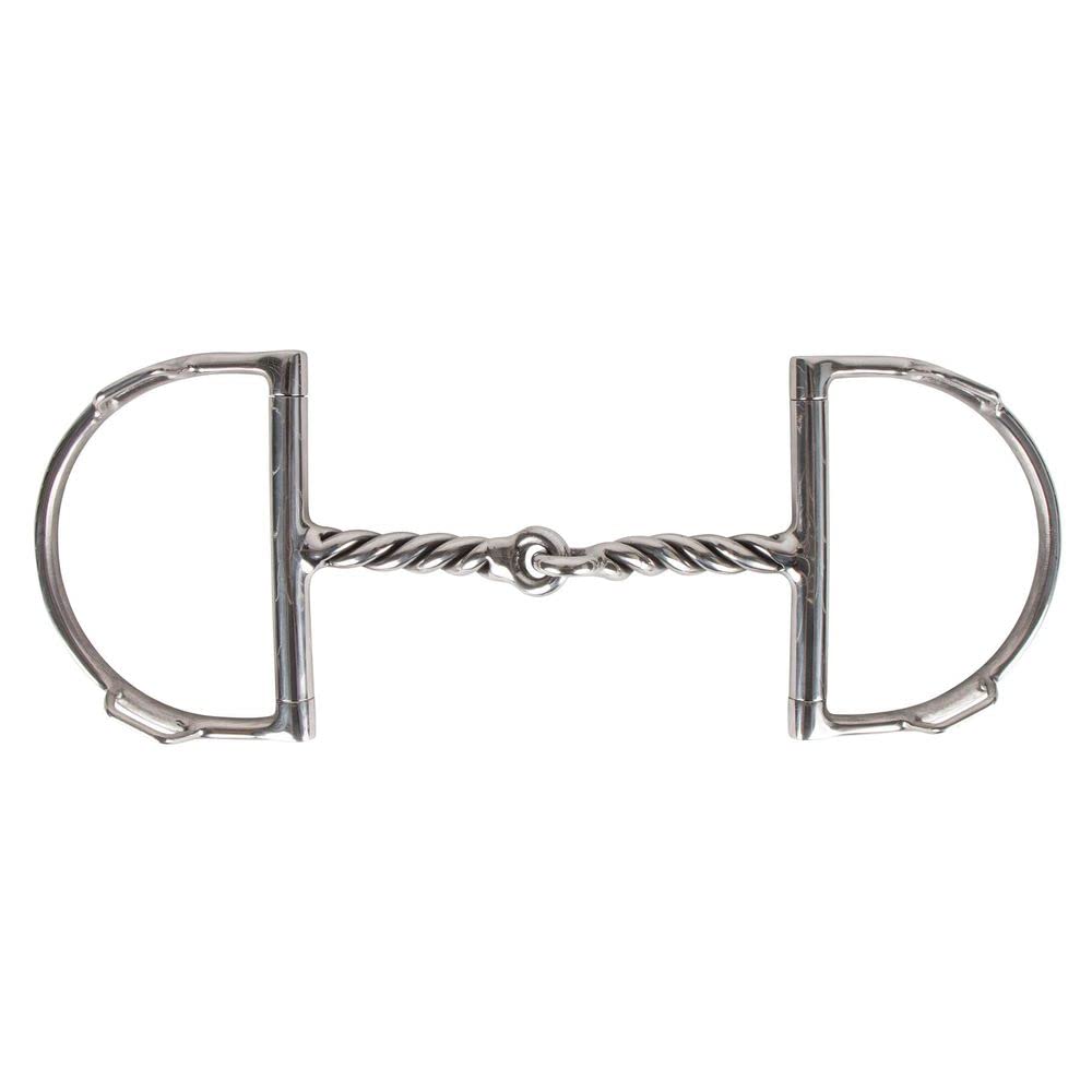FES Twisted Wire D Ring Horse Bit | Enhanced Control for Tough Horses | Pressure Application for Effective Communication | Features Slots for Leverage