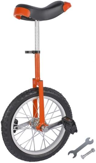 Height Adjustable Unicycle, 16 Inch Wheel Monocycle for Balance Exercise, Easy Assembly Singe Wheel Cycle for Circus Performance, Outdoor Fitness (Orange)