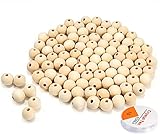 【Cuentas de madera de calidad】: - Cuentas de madera hechas de madera natural de alta calidad, ligeras y resistentes, las cuentas de madera sin terminar son suaves y sin rebabas; Anti-erosión, no tóxico