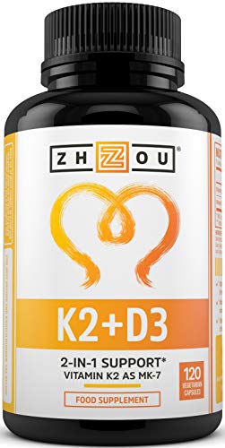 Vitamin D3 with K2 - Vitamin D3 4000 IU & Vitamin K2 100 UG - 120 High Strength Vitamin D3 K2 Capsules - 4 Month Supply - Cholecalciferol and MK7 - Supports Bone, Muscle Health and Immune System