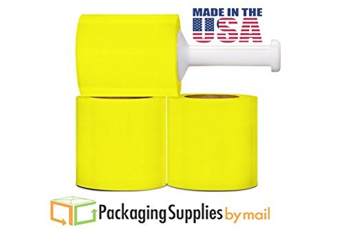 PSBM 12 Rolls Dark Yellow 5 Inch x 1000 Feet 80 Gauge Mini Stretch Film/Wrap with Plastic Handle, Industrial Strength Shrink/Plastic Wrap for Moving, Packing, Shipping, Bundling & Storage