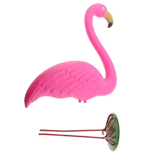 Flamenco rosa independiente con estructura estable de plástico para césped resistente 8
