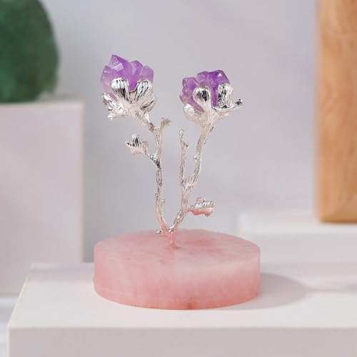 Arbre Feng Shui en améthyste et quartz rose LVTFCO pour décoration de maison