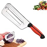Multifunctional Vegetable Cutter, 2025 Upgraded Stainless Steel Double-layer Slicer, Dual Blade Stainless Steel Double-Layer Slicer with Julienne Shredder & Dicer (Red+Black)
