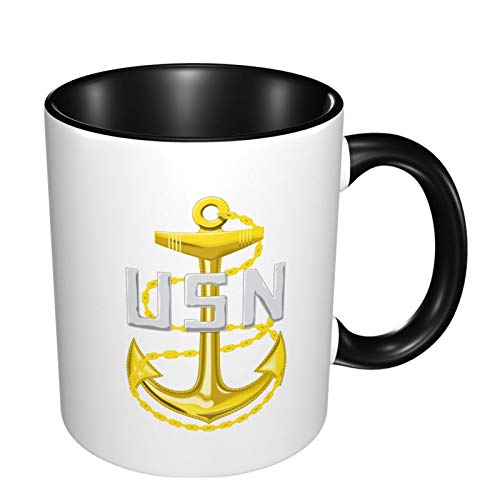 US Navy CPO Chief Petty Officer Retired Coffee Mug Unique 3D pattern 14 oz Ceramic CoffeeTeaCocoa Cup Gift for Kids Friends Family Durable Cute