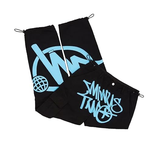 Hip-Hop Cargo Hosen Männer Minus Two Cargo Baggy Jeans Hose Herren Cargo Jogginghose 2023 Harajuku Hip Hop Print Loose Men Rock Straight Hose Mit Weitem Bein Pocket Freizeithose Streetwear