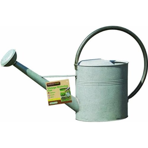 Gardman 8340 Galvanized Steel Vintage Watering Can, Antiqued Zinc, 2.6-Gallon