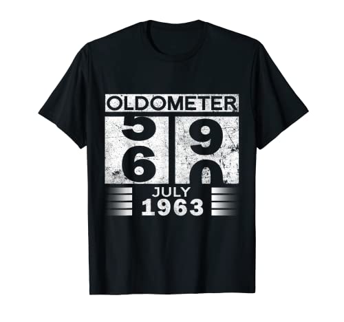 Oldometer 59-60 Born In July 1963 Funny 60th Birthday T-Shirt