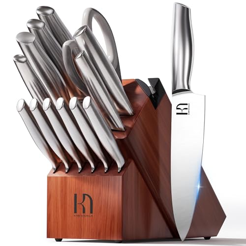 KnifeSaga 14-Piece Japanese Knife Block Set