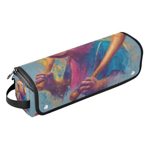 Bolsa de viaje y tapete resistente al calor para herramientas de cabello Hot Hair Tools, organizador portátil con cierre, diseño Colorful Capybaras Pop Art