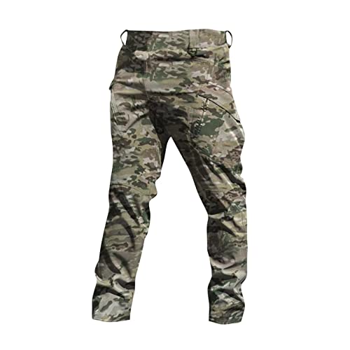 OIOLOYJM Military Cargo Pants for Men Hiking Relaxed Fit Work Waterproof Stretch Tactical Lightweight Outdoor Travel Pant