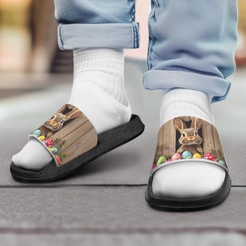 Easter Theme Boys Girls Slides Cute Pattern Kids Shower Shoes Non-Slip4