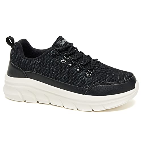 Xpacs Womens Orthopedic Walking Shoes For Plantar Fasciitis Pain Relief, Comfortable Arch Support Sneakers For Ortho Flat Feet, Orthaheel, Orthotics Supportive Shoes Black Size 8 #TOP17
