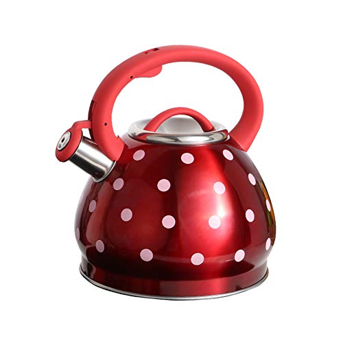 Wasserkessel Pfeifenkessel Flötenkessel Edelstahl, Verdickter Zusammengesetzter Boden, Gesund Und Langlebig Teekessel Universal Zum Alle Herdarten, Einschließlich Gasherd, Induktion (Weiß,3L) Cover