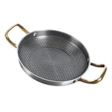 CIYODO Sartén de Acero Inoxidable con Diseño Panal Doble Asa Distribución Uniforme del Calor Ahorro de Aceite para Cocina de Inducción y Gas para Mariscos y Arroz con Cangrejo
