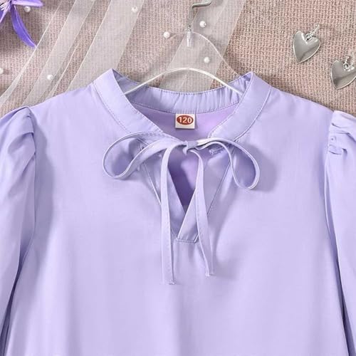 Girls Long Sleeve Blouses Shirts Solid Elegant Dress Tops Lightweight Collar Blouse Oversized Loose Business Shirt4