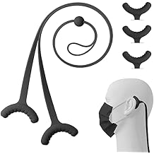 BONE Lanyard Mask Tie 3 Packs, Face Mask Holder, Adjustable & Skin-Friendly Silicone Extender Strap, Ear Savers for Kids & Adults Black