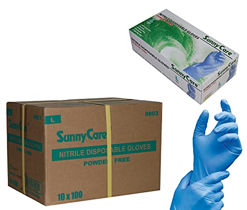 SUNNYCARE #8803 Nitrile Disposable Gloves Powder Free Size: large 1000pcs/Case ;100pcs/box;10boxes/case