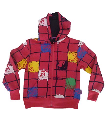 Sweat à capuche fille rose noir 8 ans bicolore au design moderne