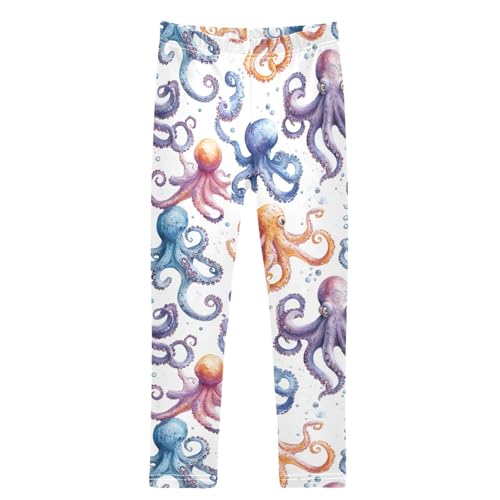 Boccsty Tentacles Colorful Octopus Girls Leggings Kids Yoga Pants Dance Active Tights 4T