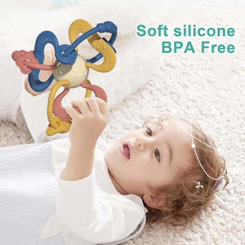 Image of StarAndDaisy Soft Baby Teether and Teeth Rattle Ball Toys for Infants & Toddlers (YLBL-Multicolor)