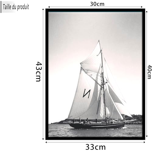 Cadre 30 x 40 cm noir haut de gamme à suspendre au mur - 5
