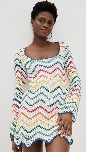 Saylor Women's Siera Rainbow Crochet Mini Dress2