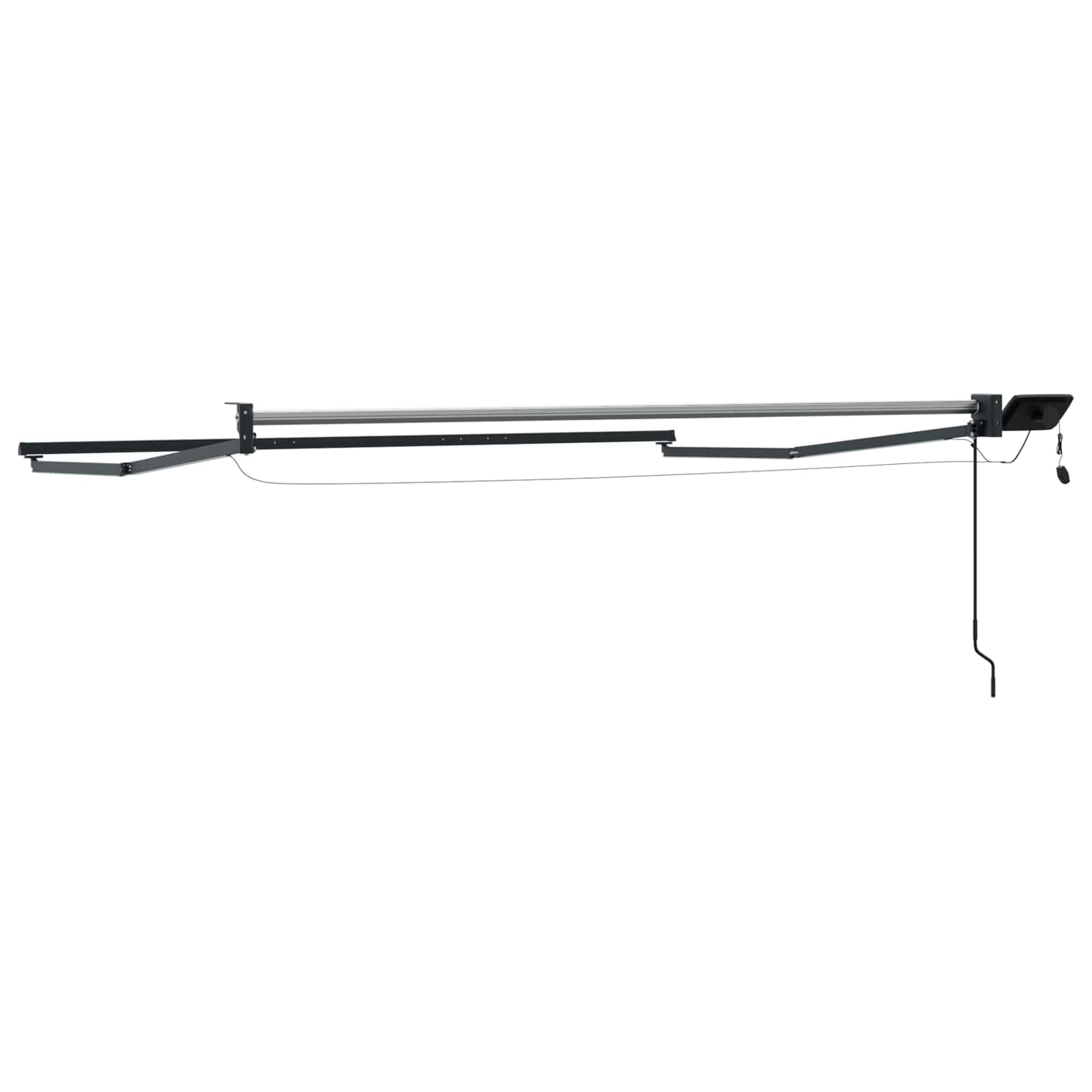 Telaio per tenda da sole elettrico, 3 x 2 m, in alluminio, con luci a LED a energia solare, manovella manuale, resistente alle intemperie, ideale per terrazza, balcone, giardino, protezione