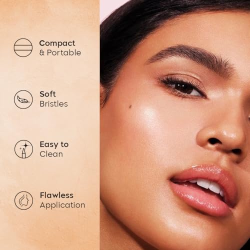 Image of Gleva Makeup Sponge & Foundation Brush Set, 2 Pcs Soft Powder Puffs & Hexagon Brush for Blending Liquid, Cream & Powder Foundation, Reusable Beauty Tools for Smooth & Flawless Finish