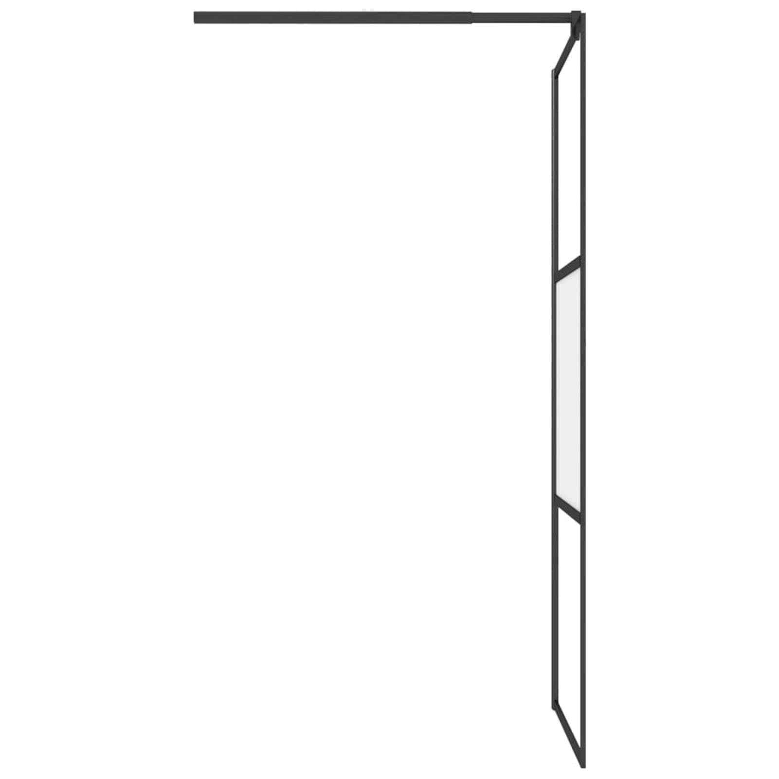 Mampara Ducha con Estante Vidrio ESG y Aluminio Negro 90x195 cm, Mampara Bañera, Mampara Baño Ducha, Cabina De Ducha, Mampara Baño - 3185463