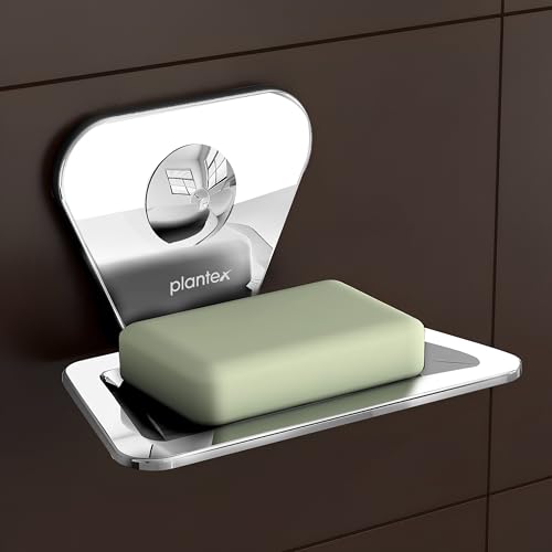 Image of Plantex Pyramid Stainless Steel Soap Dish /Soap Stand /Bathroom Soap Holder /Soap Case Bathroom Accessories (Chrome)