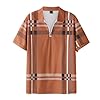 NNGOTD Men's Polo Shirt Short Sleeve Contrasting Plaid Splice Golf Tennis T-Shirt Gym Tops for Men Cotton Mens Formal Shirt Regular fit Running Tops for Men Reflective Tshirts (Khaki, XXL) #2